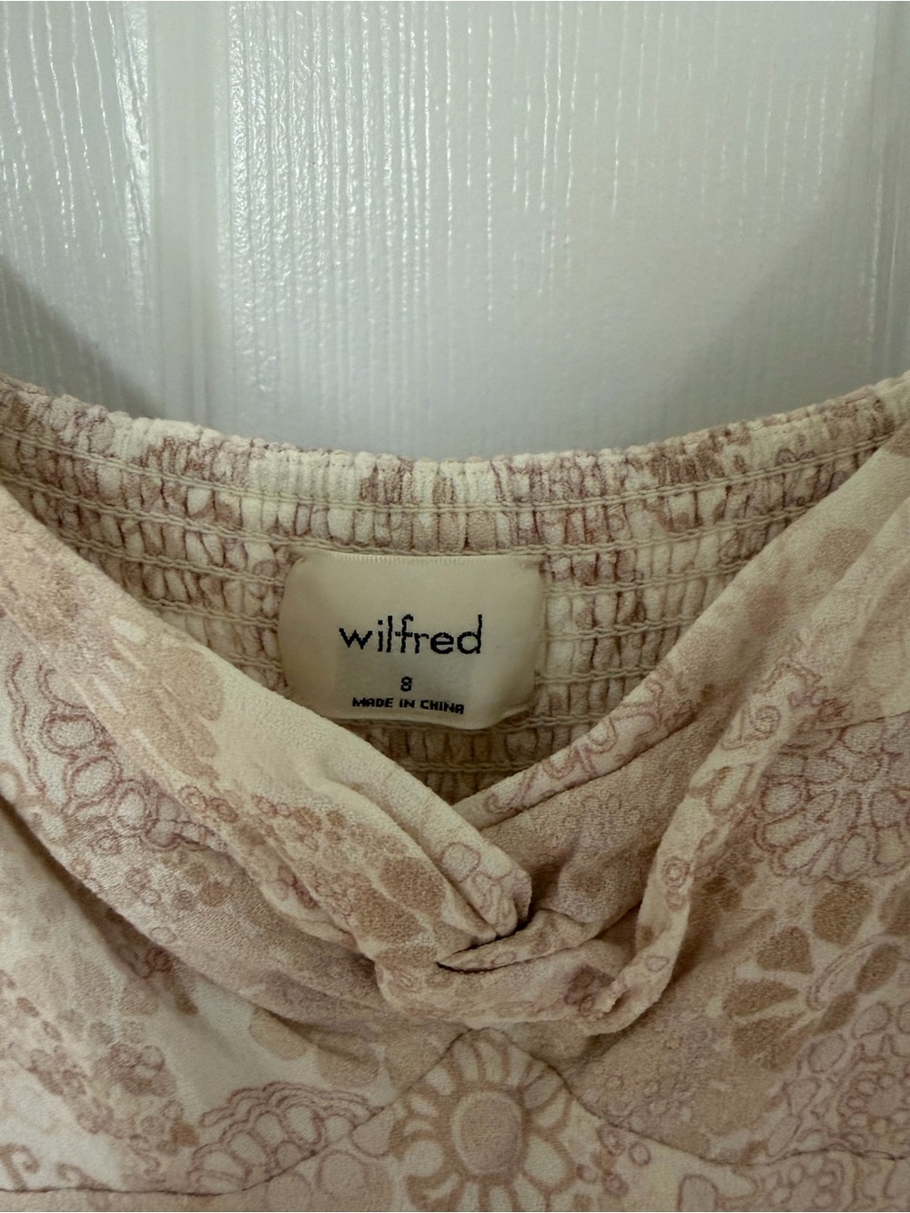 Wilfred Cream & Blush Floral Twist-Front Mini Dress